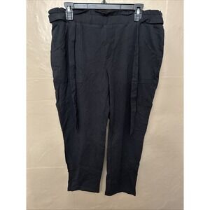 Anybody Medium Petite Black Knit Paper bag Waist Pants
